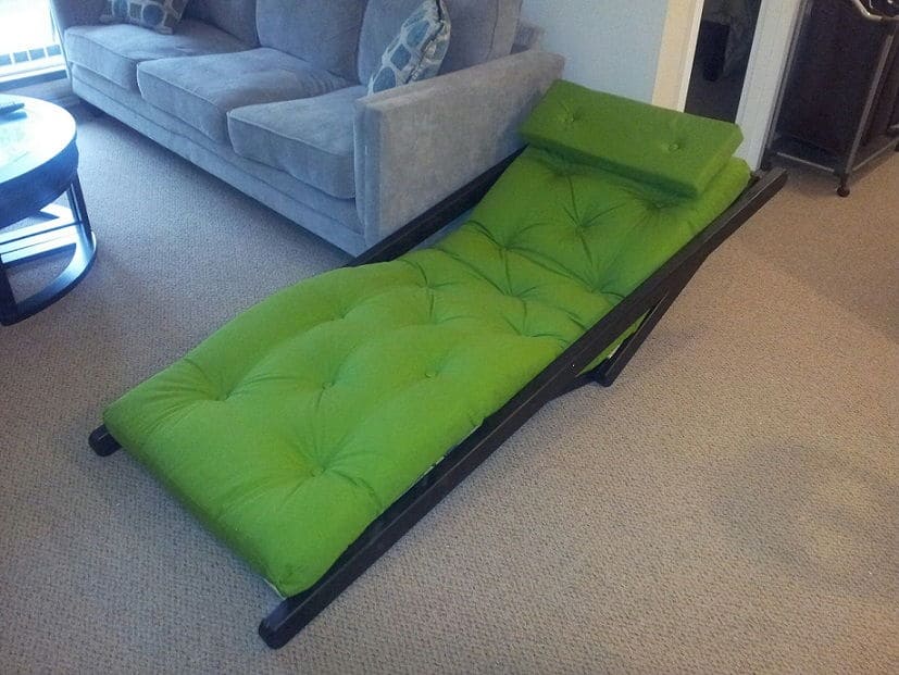 lime green figo futon chaise lounge chair