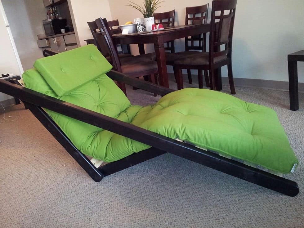 Figo's Chaise Lounge Futon With Wenge Frame