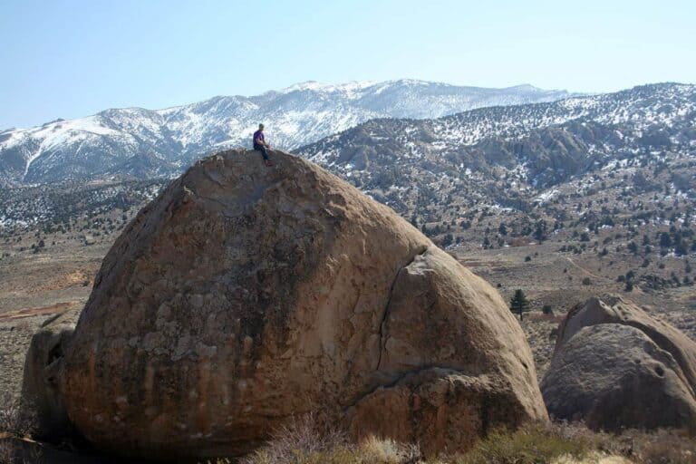 bouldering in bishop on eggs