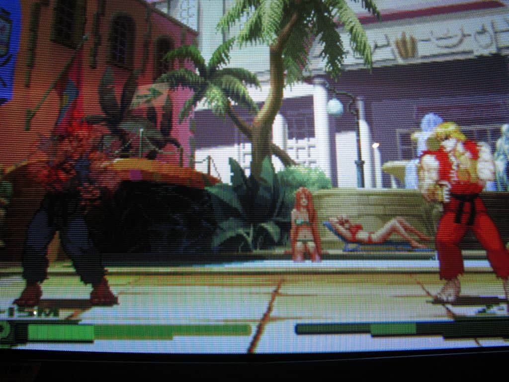 playing street fighter