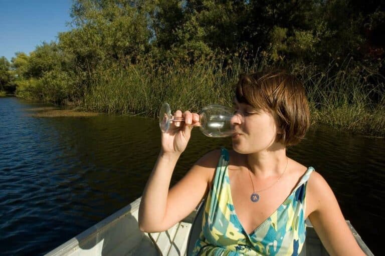 woman enjoying wine