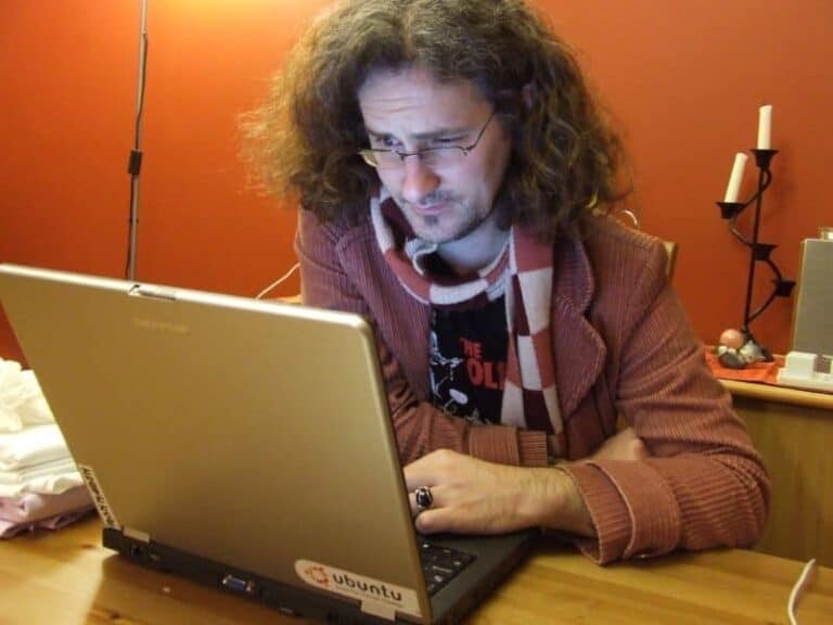 man checking email