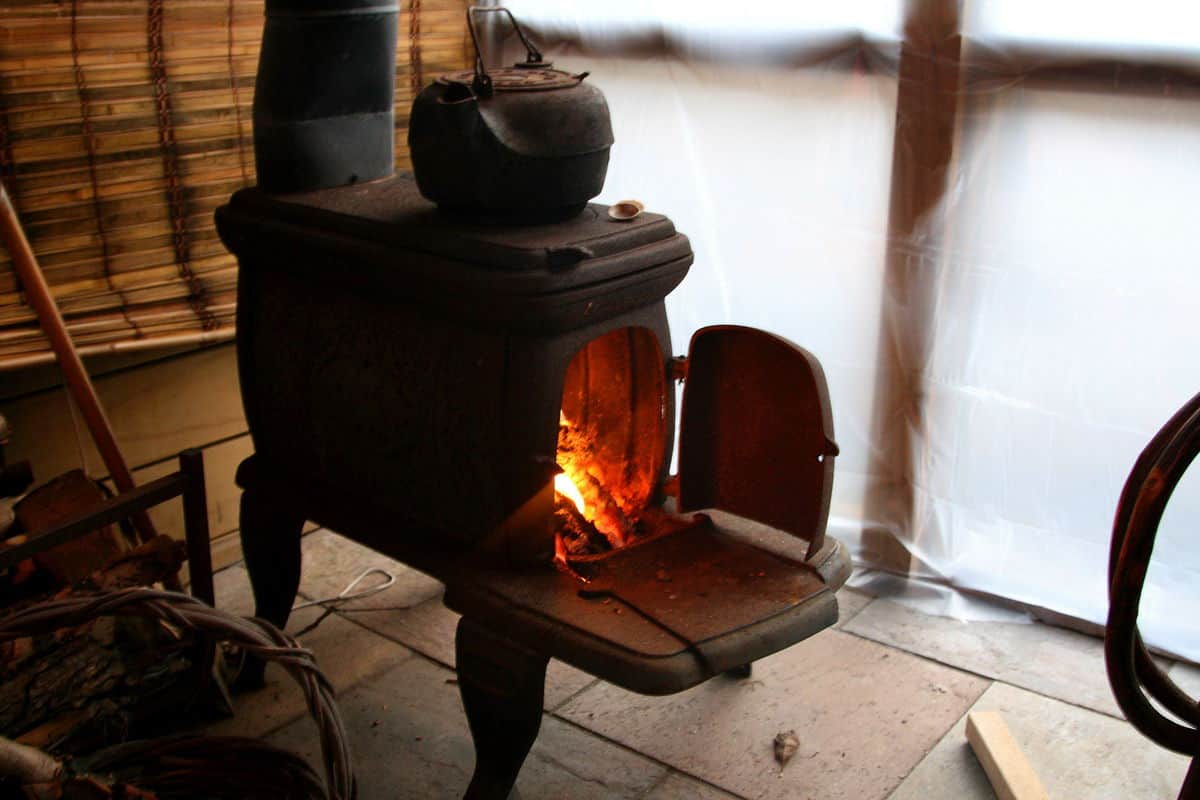 old wood burning stove