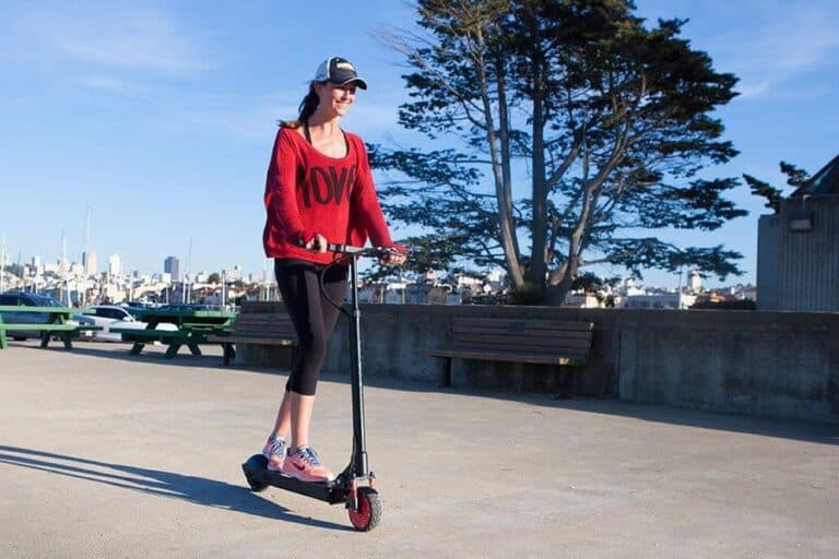 girl on electric scooter