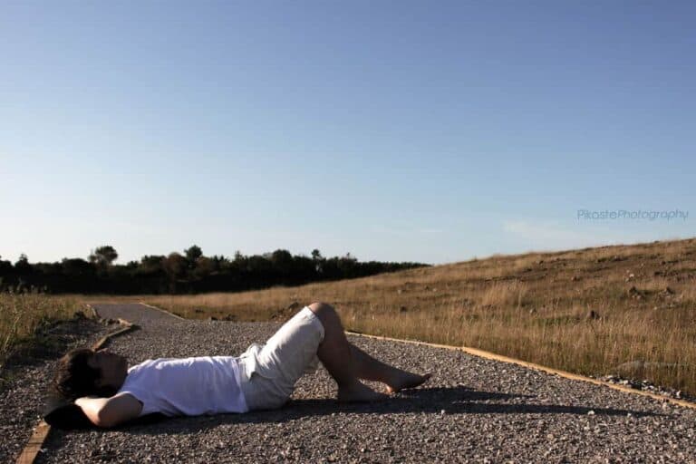 man laying on ground
