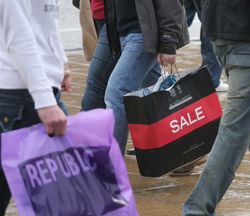 sales bags on street