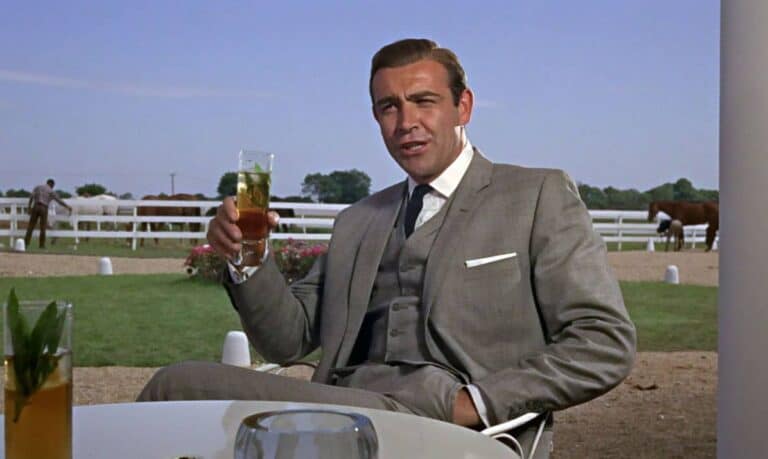 bond drinking at horse track