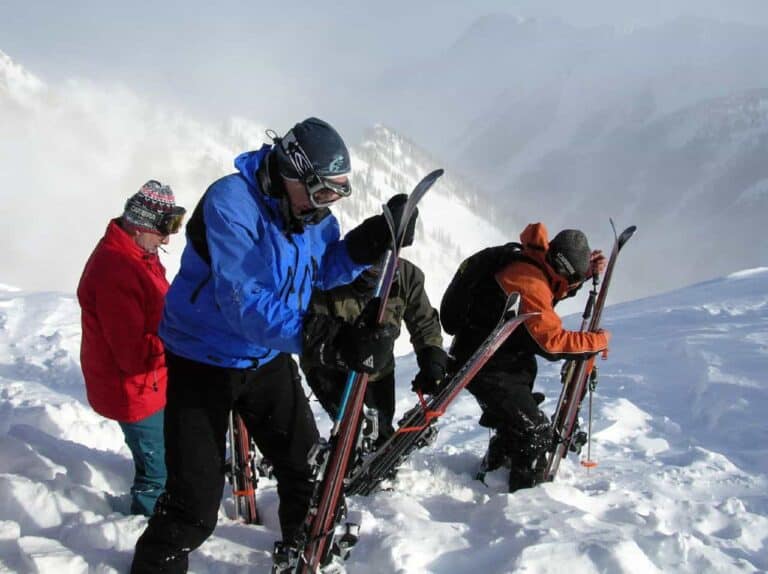 people skiing in british columbia