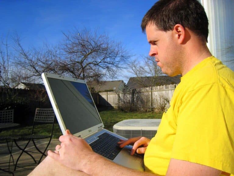 man working outside