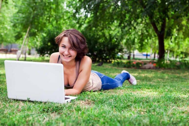 woman on computer