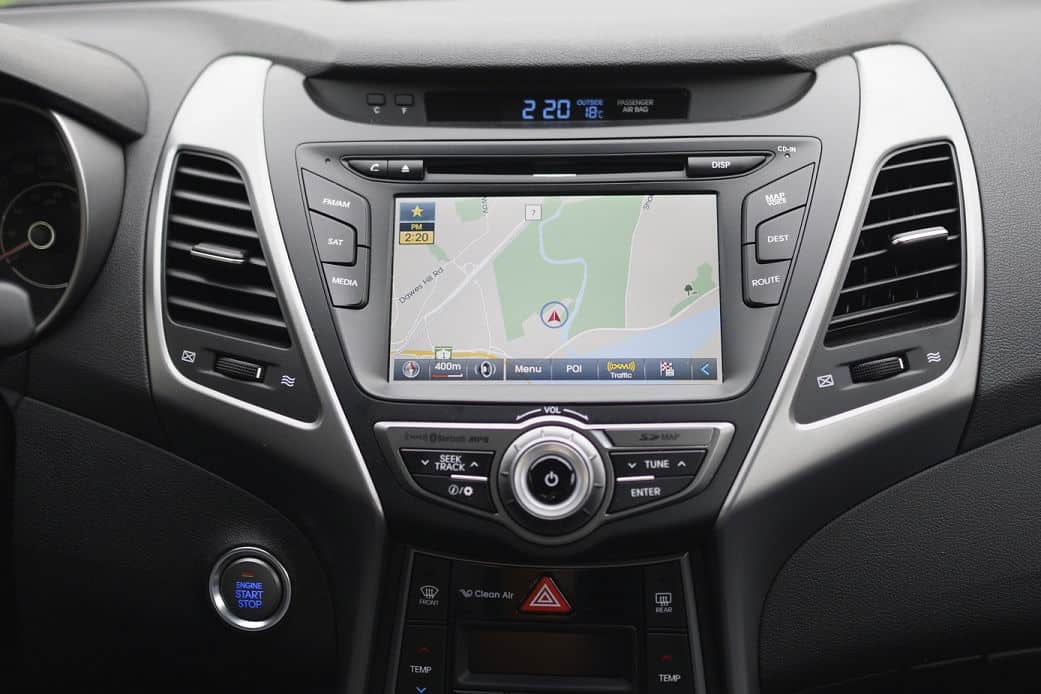 Hyundai Elantra Infotainment Navigation screen