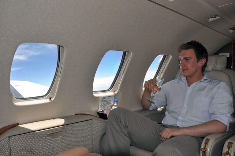 flying in private jet