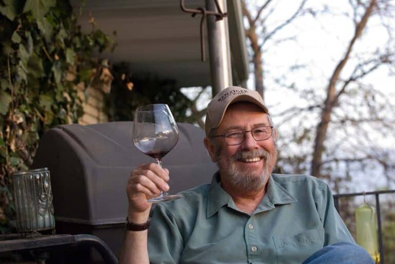 dad drinking wine