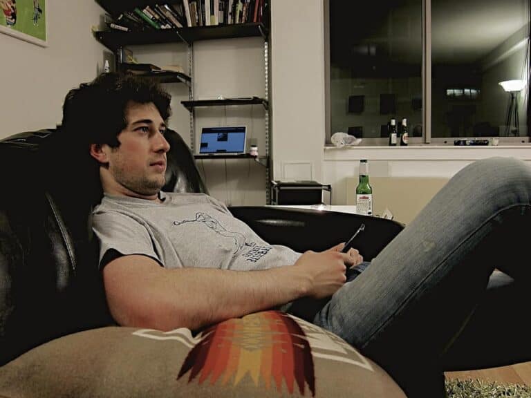 man sitting bachelor pad
