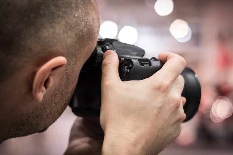 man taking photos
