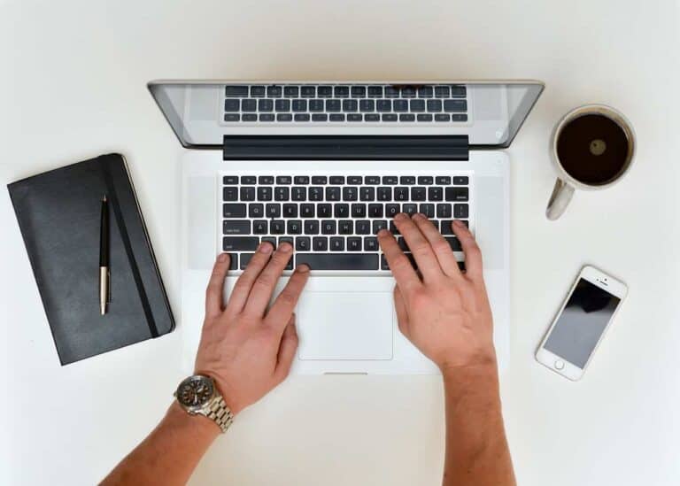 hands typing keyboard