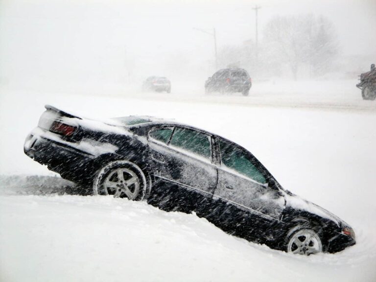 car stuck in snow