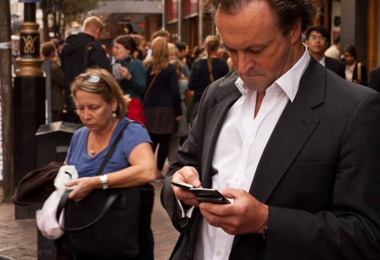 man using mobile phone