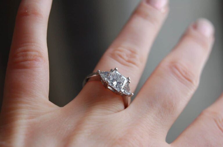 diamond ring on finger