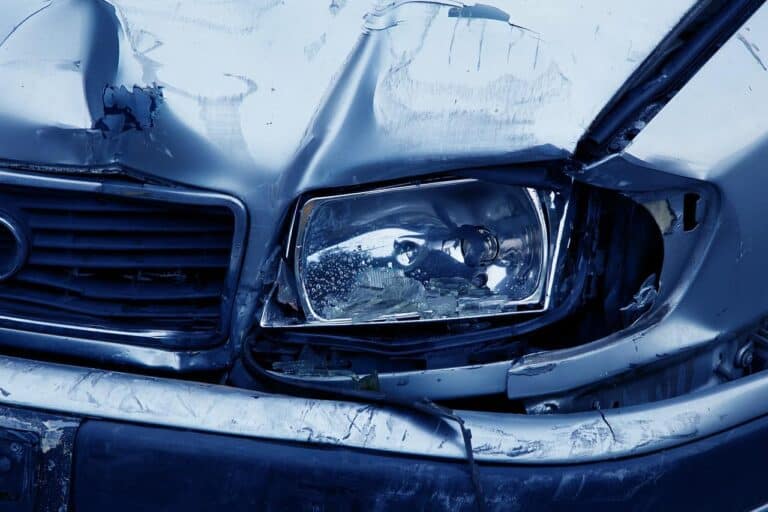 crashed car crumpled