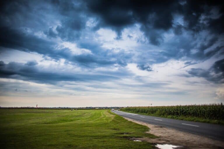 driving open road