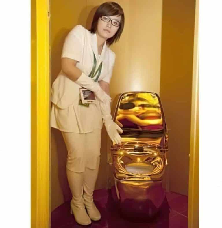 gold plated toilet