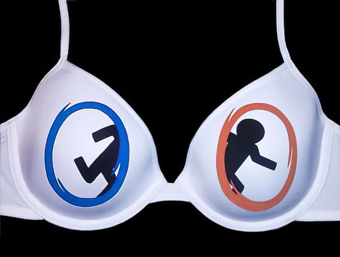 portal hand painted video game bras