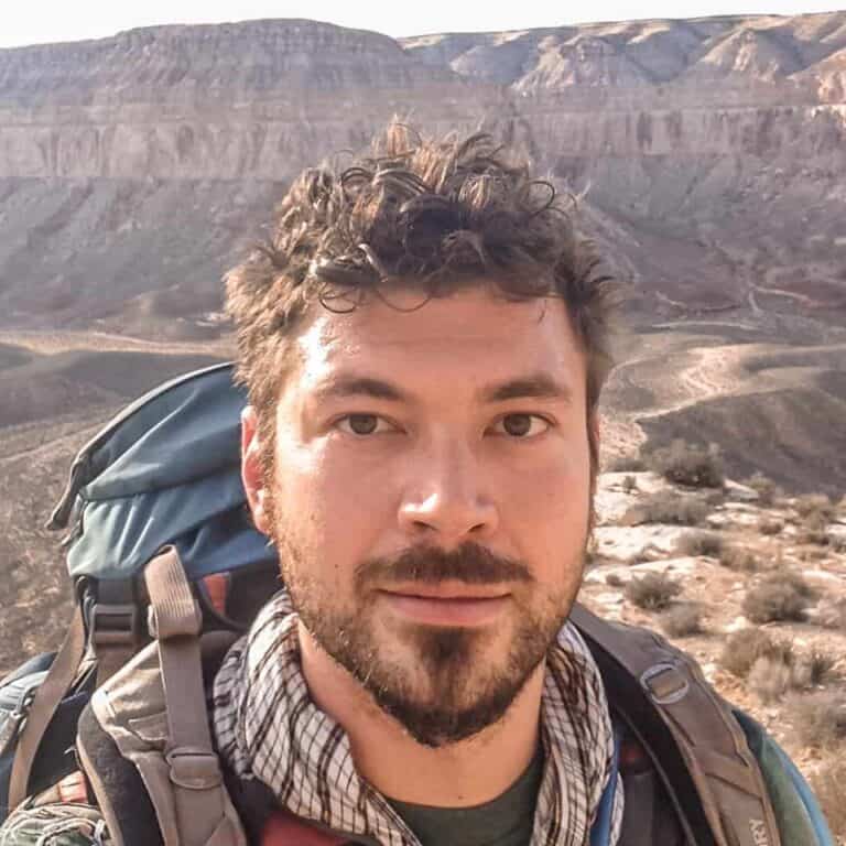 man hiking america
