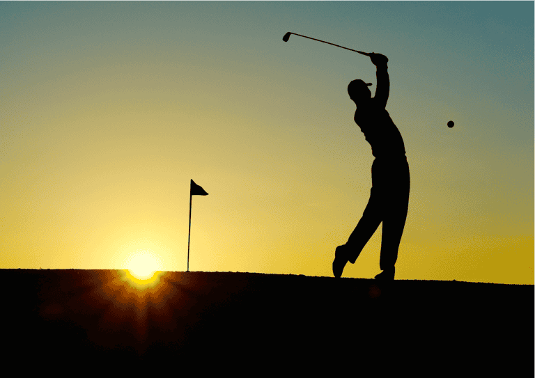 man golfing