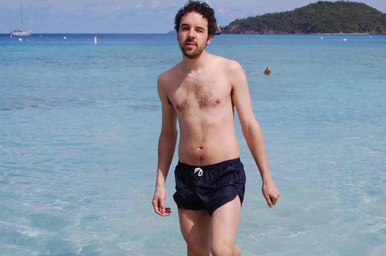 man wearing swim shorts