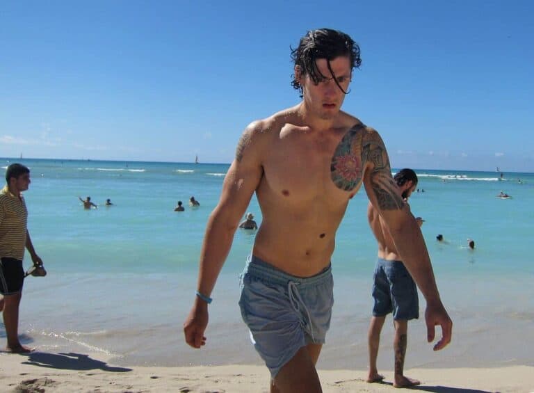 handsome man on beach