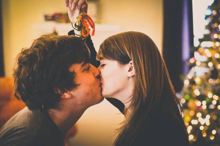 christmas kissing