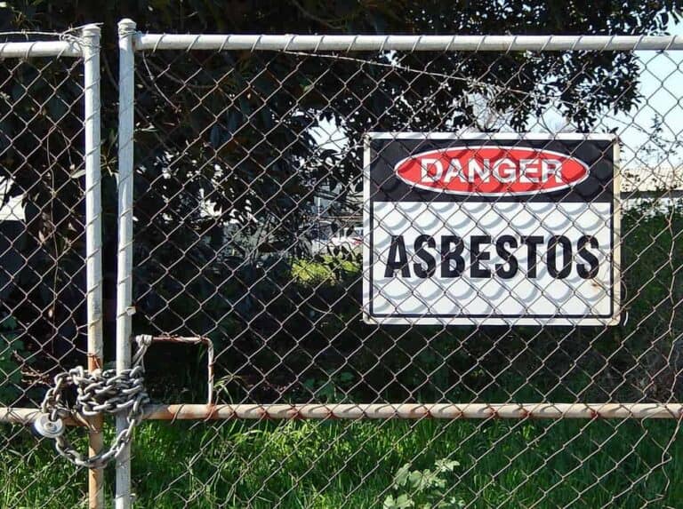 danger asbestos sign