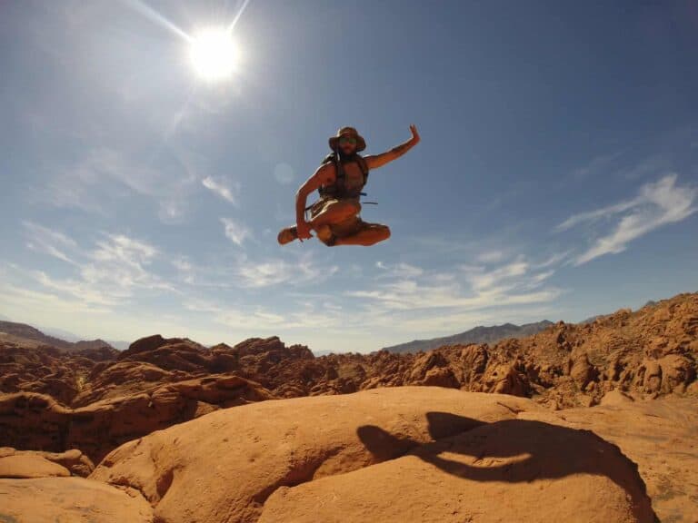 jumping man desert