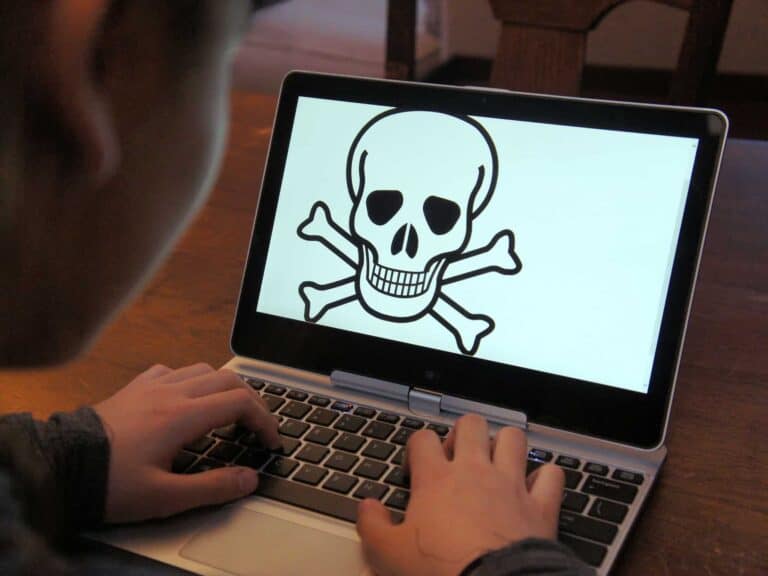 skull cross bones computer