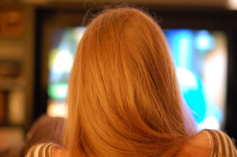 woman watching tv