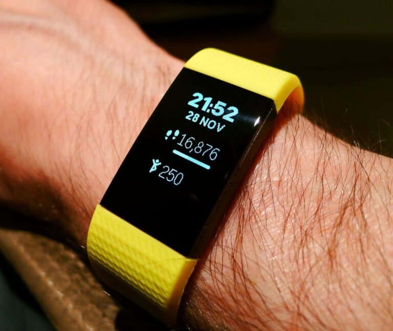 person wearing fitbit