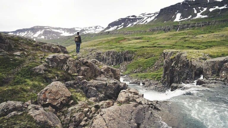 mountains man person hiker