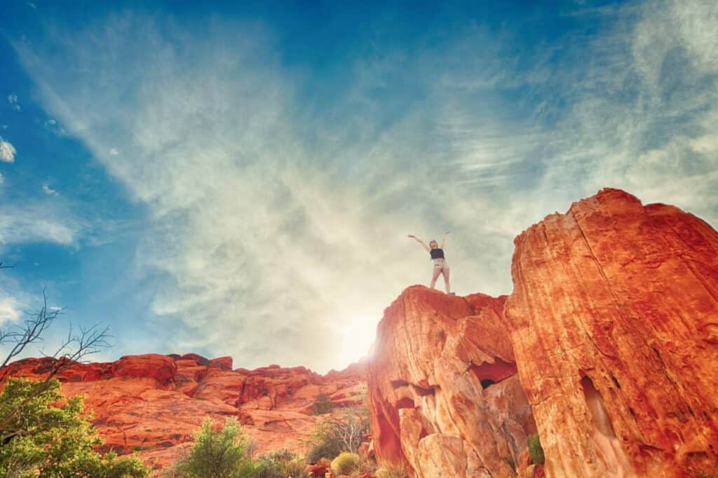 woman on big rock arizona