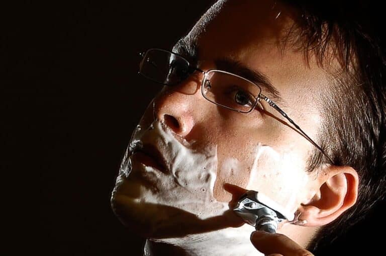 wet shaving man
