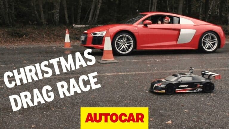 audi r8 christmas drag race