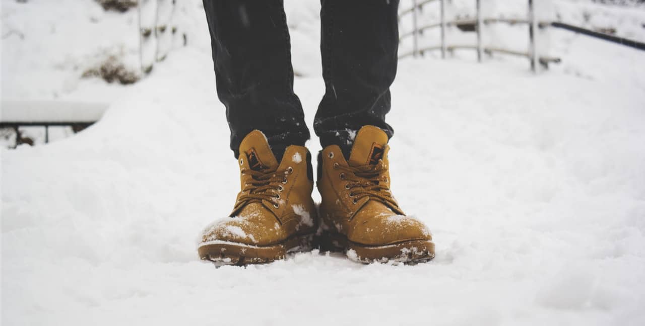 man stylish snow boots