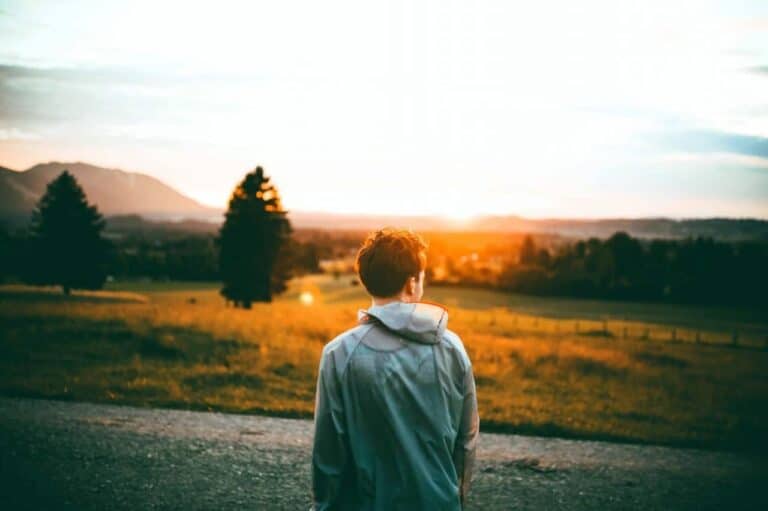 stylish man sunset