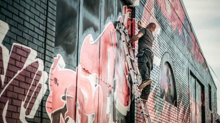 ladder man graffiti