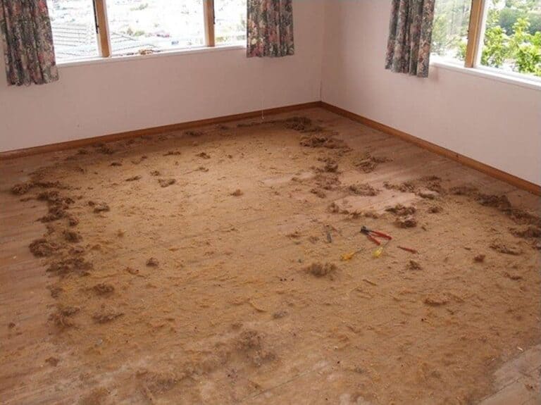 torn up flooring