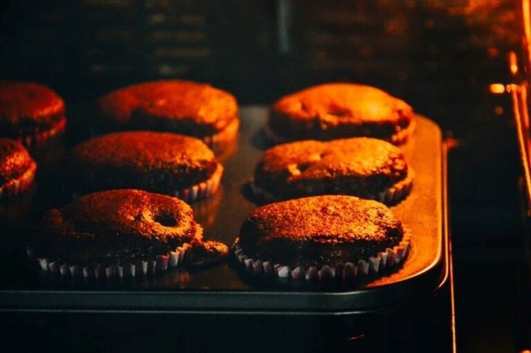 muffins in oven