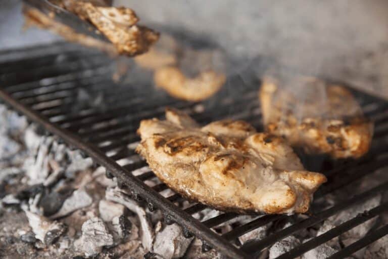 person bbq chicken