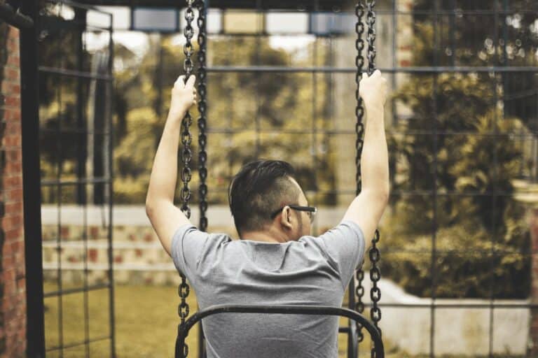 adult man on swing