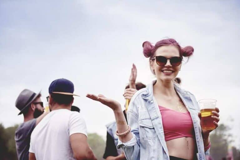 woman partying music festival