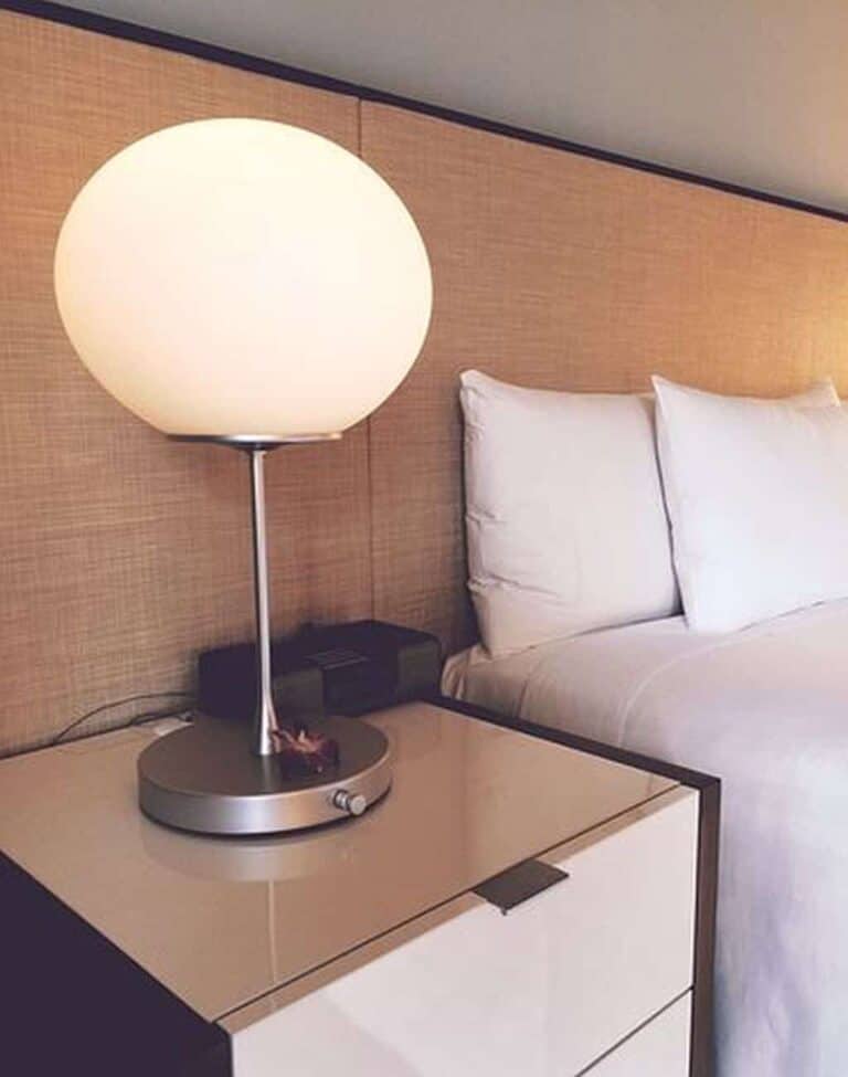 lamp and bed